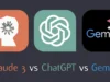 CHATGPT VS CLAUDE VS GEMINI Comparison of ChatGPT Claude and Gemini AI assistants