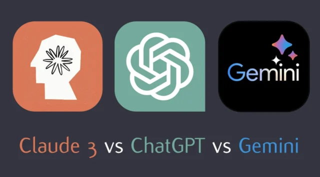 Comparison of ChatGPT Claude and Gemini AI assistants