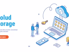 HOW TO CHOOSE CLOUD STORAGE Cloud storage service accessed from a laptop and smartphone