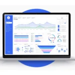 Project management software dashboard on a laptop