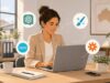How to Use AI in Small Business Small business owner using artificial intelligence tools for business tasks