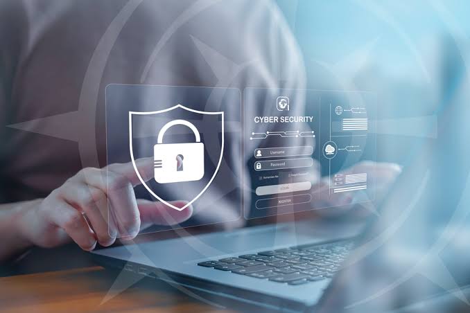 Online account protected with cybersecurity measures