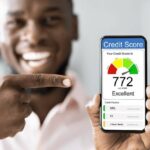 Credit score information displayed on a smartphone