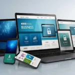 Responsive business website displayed on multiple devices
